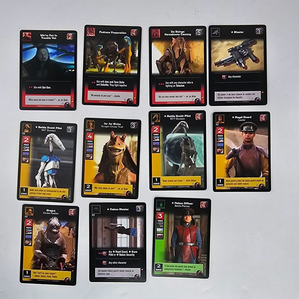 1999 Star Wars Young Jedi CCG Collectible Trading Card Game Lot of 11 - Picture 1 of 8